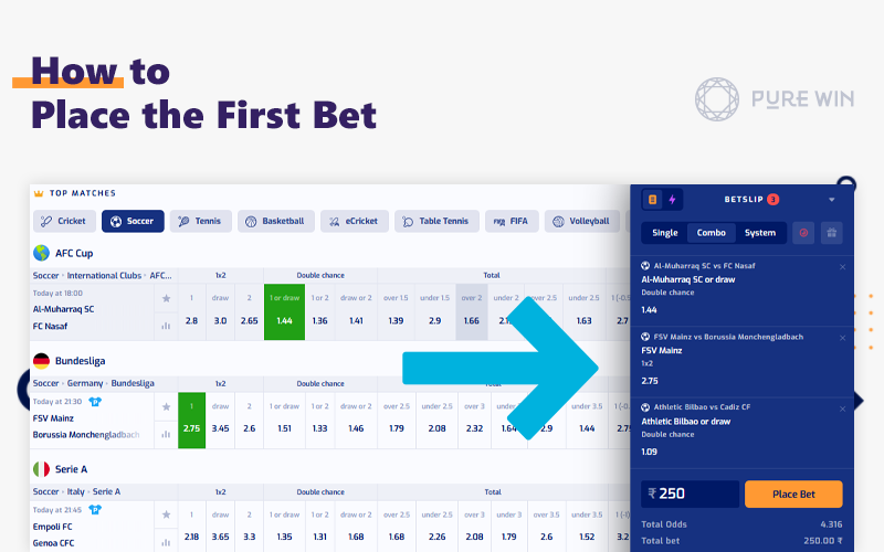 Guide on how to place bets on sports event at Pure Win Site