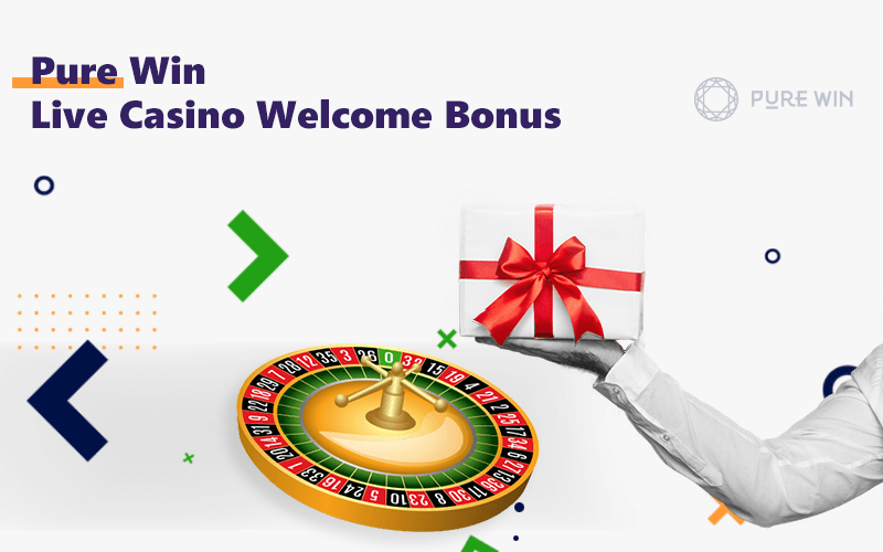 After registering at Pure Win users can pick up welcome bonus at the live casino