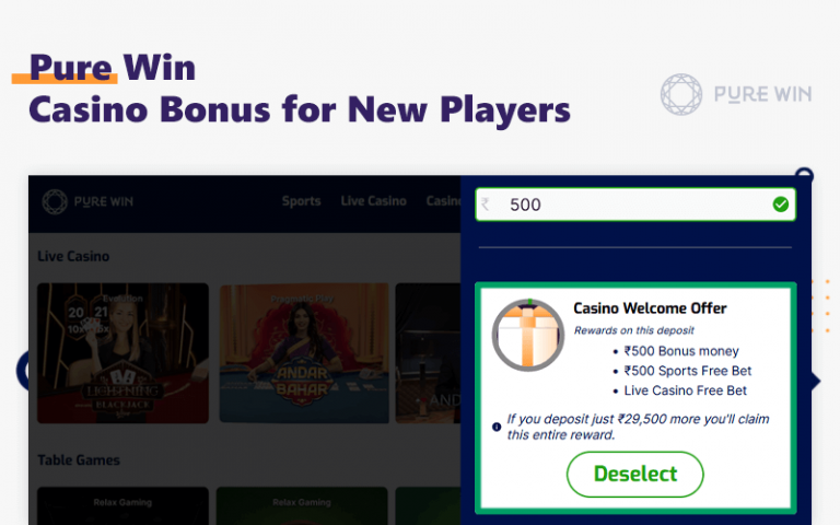 Pure Casino Bonus Visual