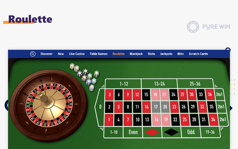 Online roulette at Pure Casino