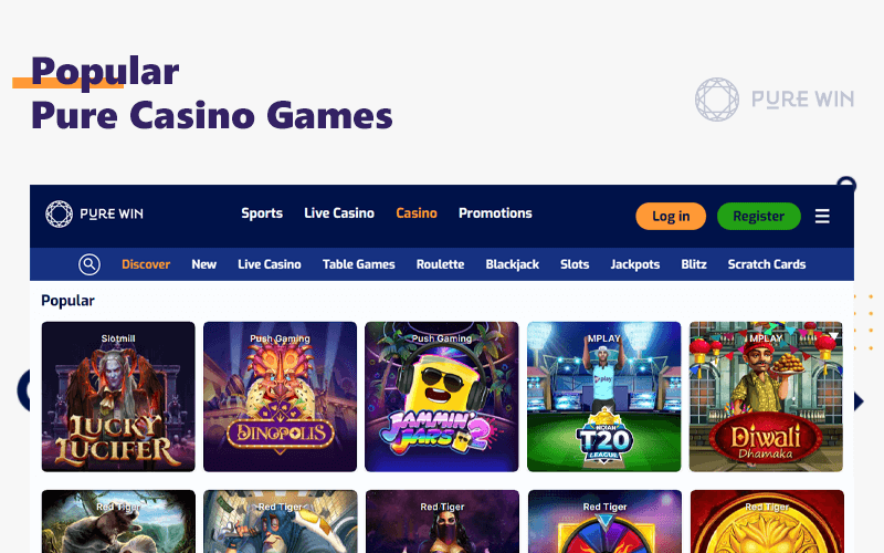 Pure Win Casino has collected the most interesting and popular online games